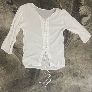 White small laced down blouse